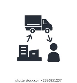 supply chain icon. vector.Editable stroke.linear style sign for use web design,logo.Symbol illustration.