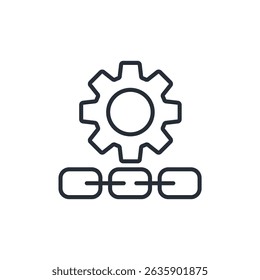 Lieferkettensymbol. vector.Editable stroke.linear style Zeichen zur Verwendung Web-Design, logo.Symbol-Illustration.