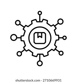 Icono de cadena de suministro con fondo blanco Vector ilustración de stock