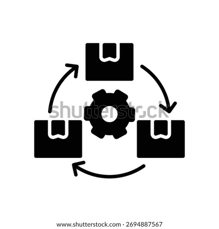 Supply chain icons for goods distribution management