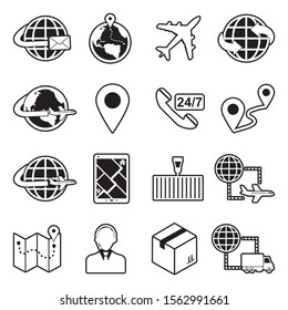 Supply Chain Icons. Line With Fill Design. Vector Illustration.