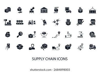 supply chain icons set. supply chain Simple vector pack icons With Background. Flat style design