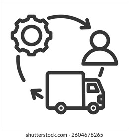 Supply Chain Integration Outline Icon Vector Illustration