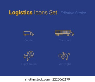 Supply Chain Line Icons set. Premium quality graphic design. Modern signs, outline symbols collection, simple thin line icons set for websites, web design, mobile app, infographics- Editable Stroke