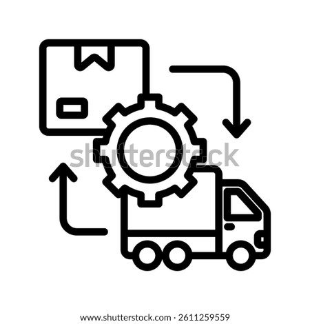 Supply Chain Line Vector Illustration On White Background.