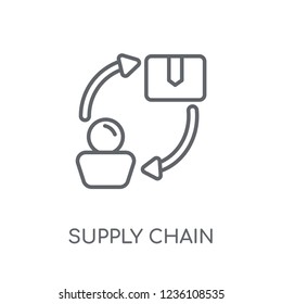 Supply chain linear icon. Modern outline Supply chain logo concept on white background from Delivery and logistics collection. Suitable for use on web apps, mobile apps and print media.