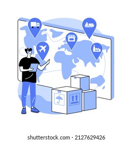 Supply Chain Management Abstract Concept Vector Illustration. Logistics Operations Control, Storage Of Goods And Services, Product Delivery, Retail Distribution, Transportation Abstract Metaphor.