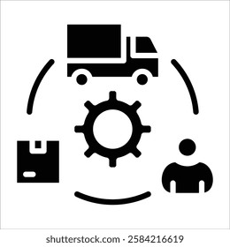 Supply Chain Management Icon Element For Design