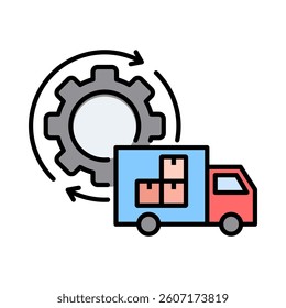 Supply Chain Management Icon Element for Design