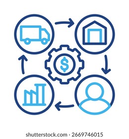 Elemento De Ícone De Gerenciamento De Cadeia De Fornecimento Para Design