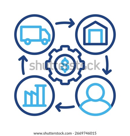 Supply Chain Management Icon Element For Design