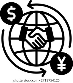Icono de gestión de la cadena de suministro Ilustración vectorial mixta