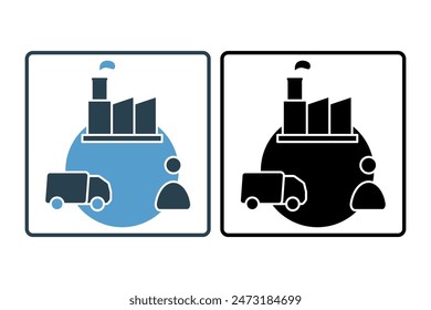 Supply chain management icon. icon related to supply chain. suitable for web site, app, user interfaces, printable etc. solid icon style. simple vector design editable