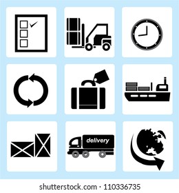 Supply Chain Management Icon Set, Shipping Icon Set