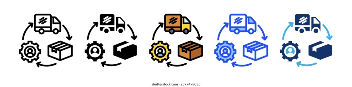 Supply Chain Management Icon Set With Multiple Style Collection