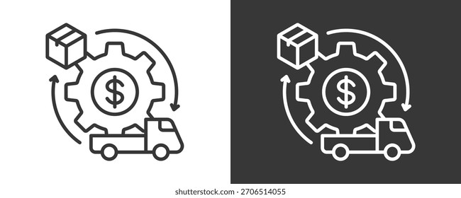 Supply Chain Management Icon Set Vector Collection Isolated In Black And White