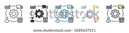 Supply Chain Management Icon Set Multiple Style Collection