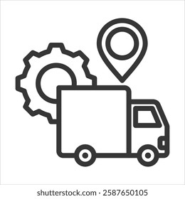 Supply Chain Management Outline Icon Vector Illustration