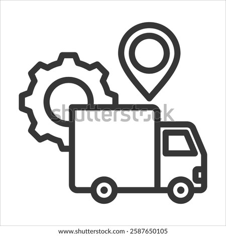 Supply Chain Management Outline Icon Vector Illustration