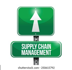 supply chain management road sign illustration design over a white background
