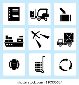 Supply Chain Management, Shipping Icon Set, Delivery