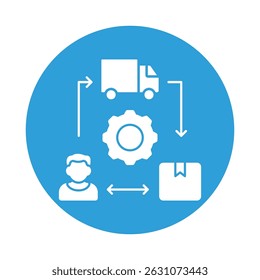 Icono de Vector de gestión de la cadena de suministro que puede modificarse o editarse fácilmente 
