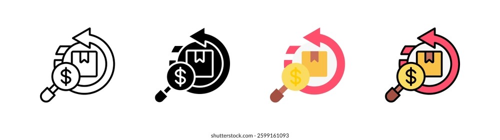 Supply Chain Multi Style Icon Set Vector