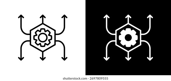Icono de la red de la cadena de suministro Ilustración vectorial whiteblack