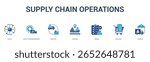 supply chain operations banner web icon vector illustration concept for business process with an icon of a supply, supply chain management, logistics, shipping, orders, purchase