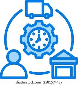 Supply Chain Optimization Icon Element For Design