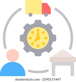 Supply Chain Optimization Icon Element For Design