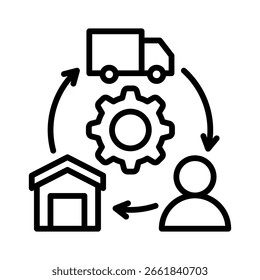 Elemento de Ícone de Otimização da Cadeia de Suprimentos para Design