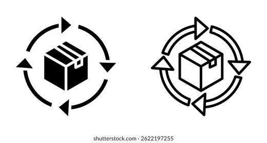 Supply chain outline icon on white background