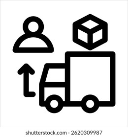 Supply Chain Outline Icon. Simple Vector Illustration on White Background