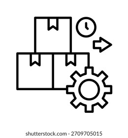 Ilustração do Vetor do Ícone do Outline da Cadeia de Suprimentos
