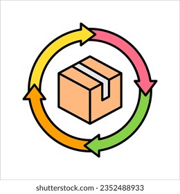 Supply chain outline vector icon.  flat vector simple element illustration from editable delivery and logistics concept vector illustration on white background
