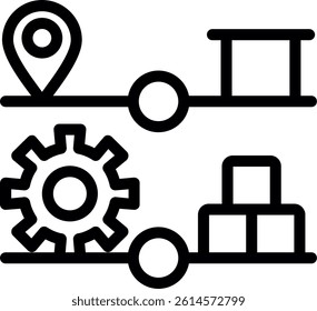 Supply Chain Planning Line Vector Icon Design