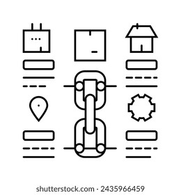 supply chain planning logistic manager line icon vector. supply chain planning logistic manager sign. isolated contour symbol black illustration