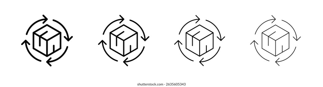 Supply chain process icon Flat illustration sign