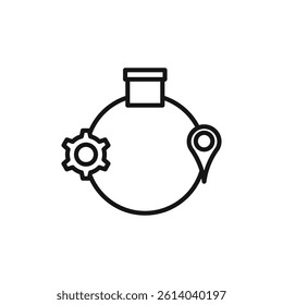 Supply chain process icon line art vector