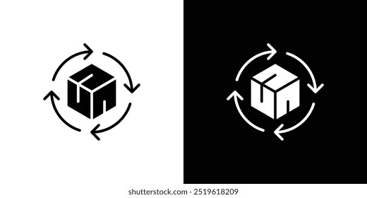 Ícone do processo da cadeia de suprimentos logotipo linear isolado