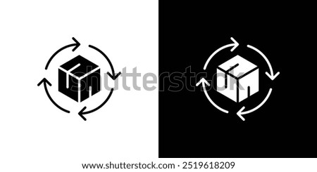 Supply chain process icon linear logo isolated