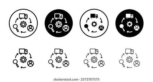 Supply chain process icon Thin line art isolated