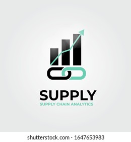 Supply Chain, Progress Chart Bars, Financial Success, Vector Logo/icon