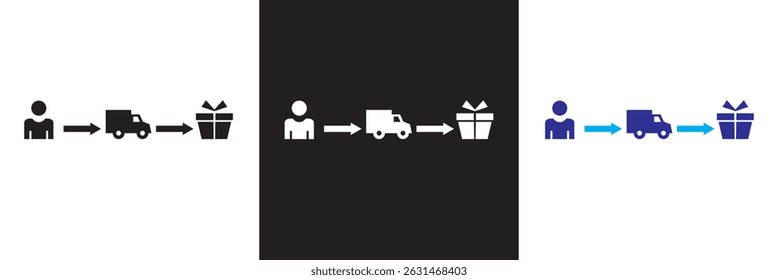 Supply chain related icon. Vector for websites, mobile interfaces, presentations, banner, visual branding etc. Vector illustration. isolated on white and black background. EPS 10