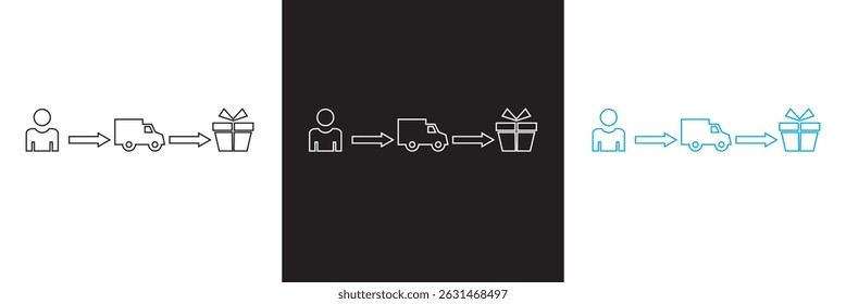Supply chain related icon. Vector for websites, mobile interfaces, presentations, banner, visual branding etc. Vector illustration. isolated on white and black background. EPS 10