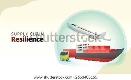 supply chain resilience concept. supply chain managemnt isometric 3d style vector illustration