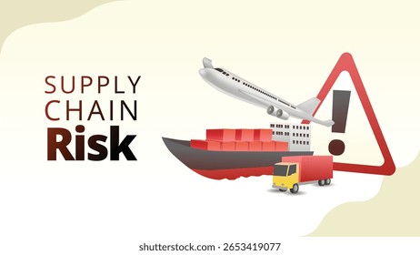 supply chain risk concept. supply chain managemnt isometric 3d style vector illustration