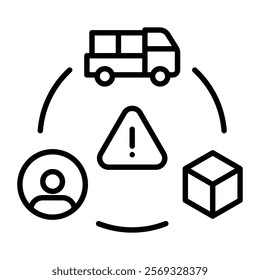 Supply Chain Risk Icon Element For Design