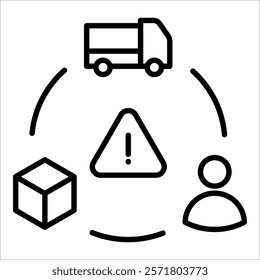 Supply Chain Risk Icon Element For Design